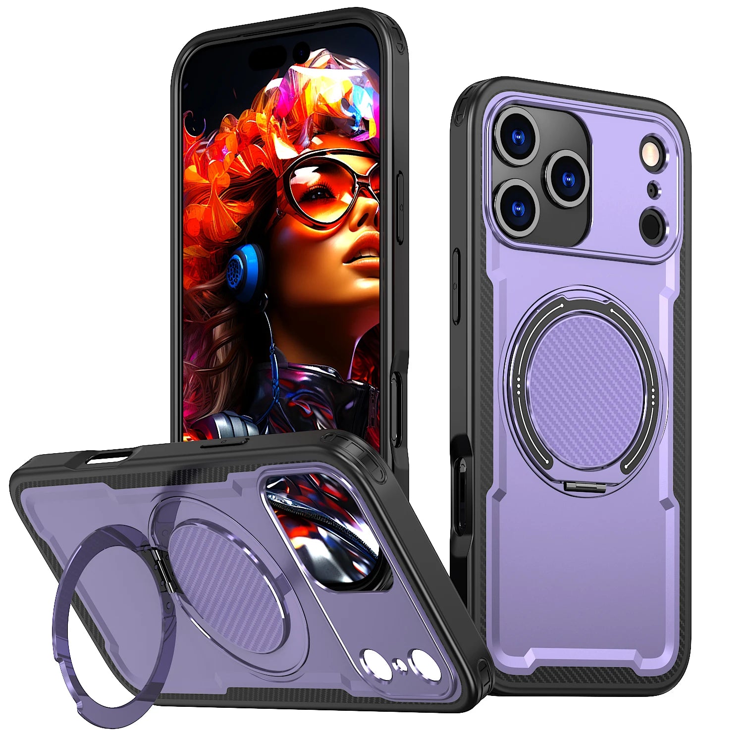 Heavy Duty MagSafe Case with 360° Rotating Bracket for iPhone 17 Series