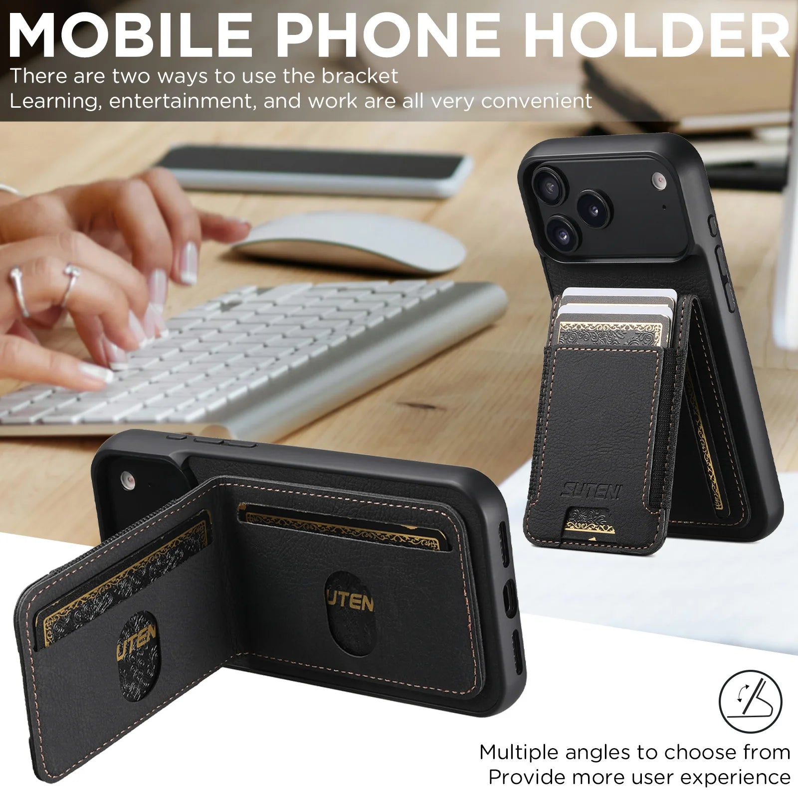 Premium PU Leather Wallet Case for iPhone 17 Series