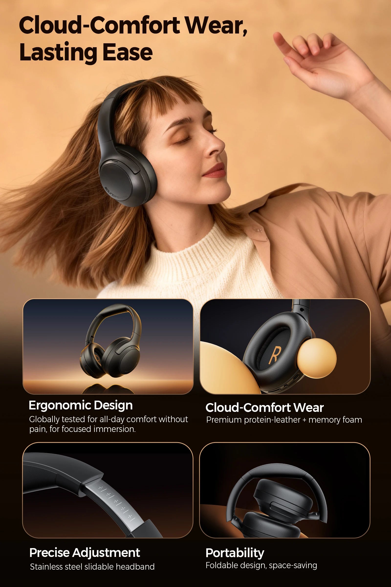 SoundPEATS Cove Pro Bluetooth 6.0 Headphones