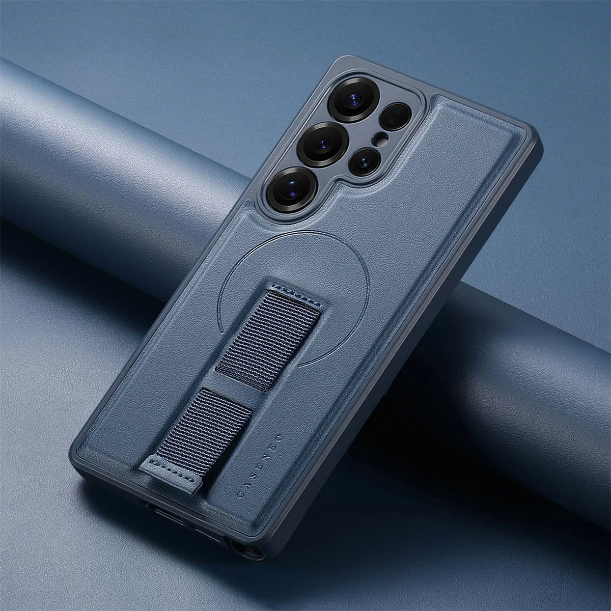 Samsung Galaxy S25 Series Magnetic Phone Case with Leather Wrist Strap