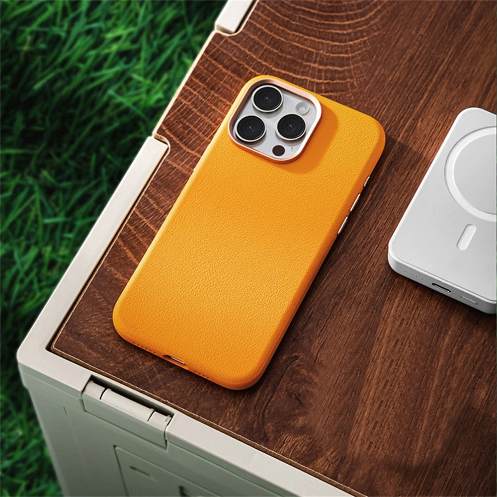 Luxury Business PU Leather MagSafe Case for iPhone 15 Series