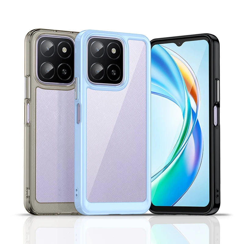 Honor X6B Shockproof Case with Hard Translucent Soft Edges