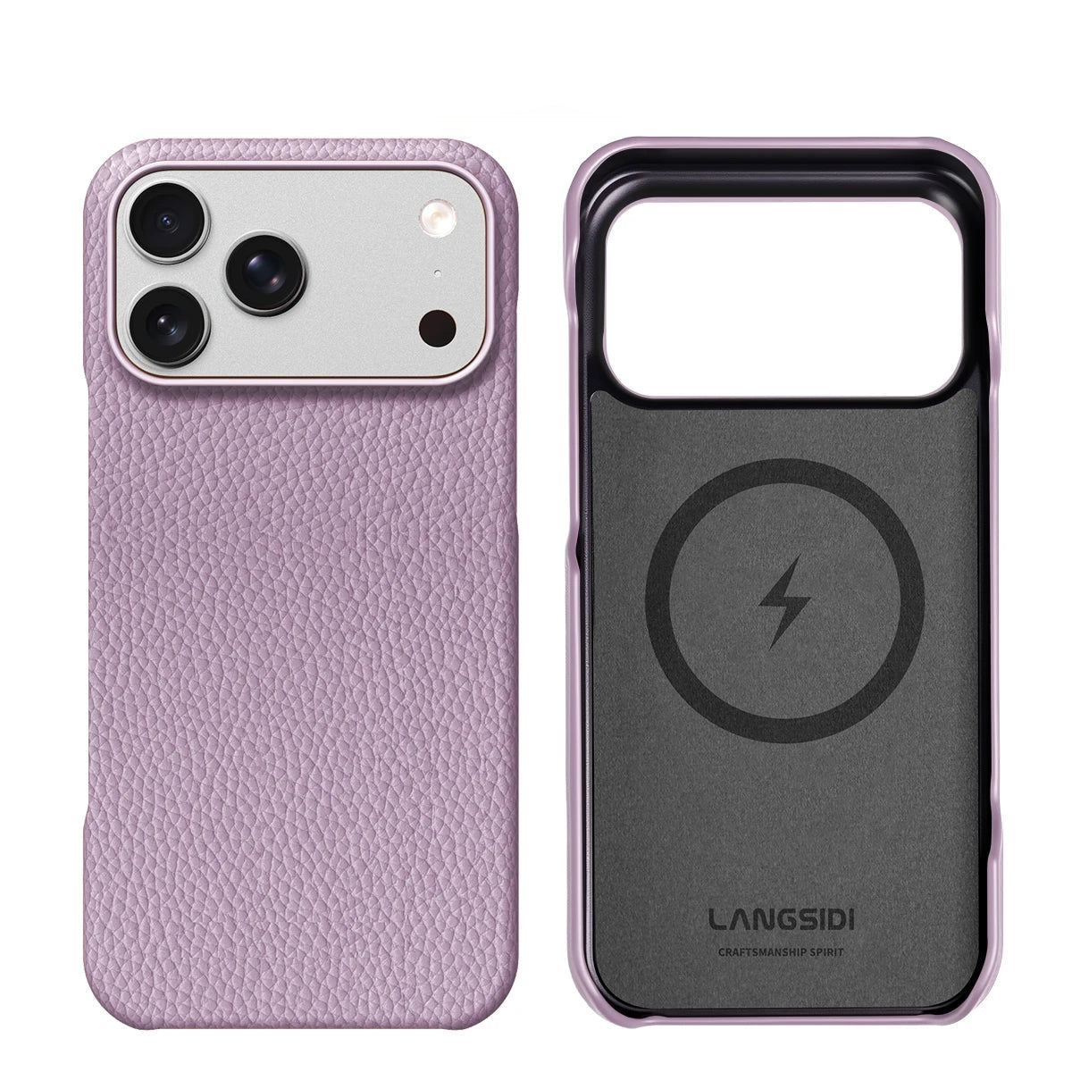 Lychee Leather MagSafe Case with Raised Lens Protection for iPhone 17 Series