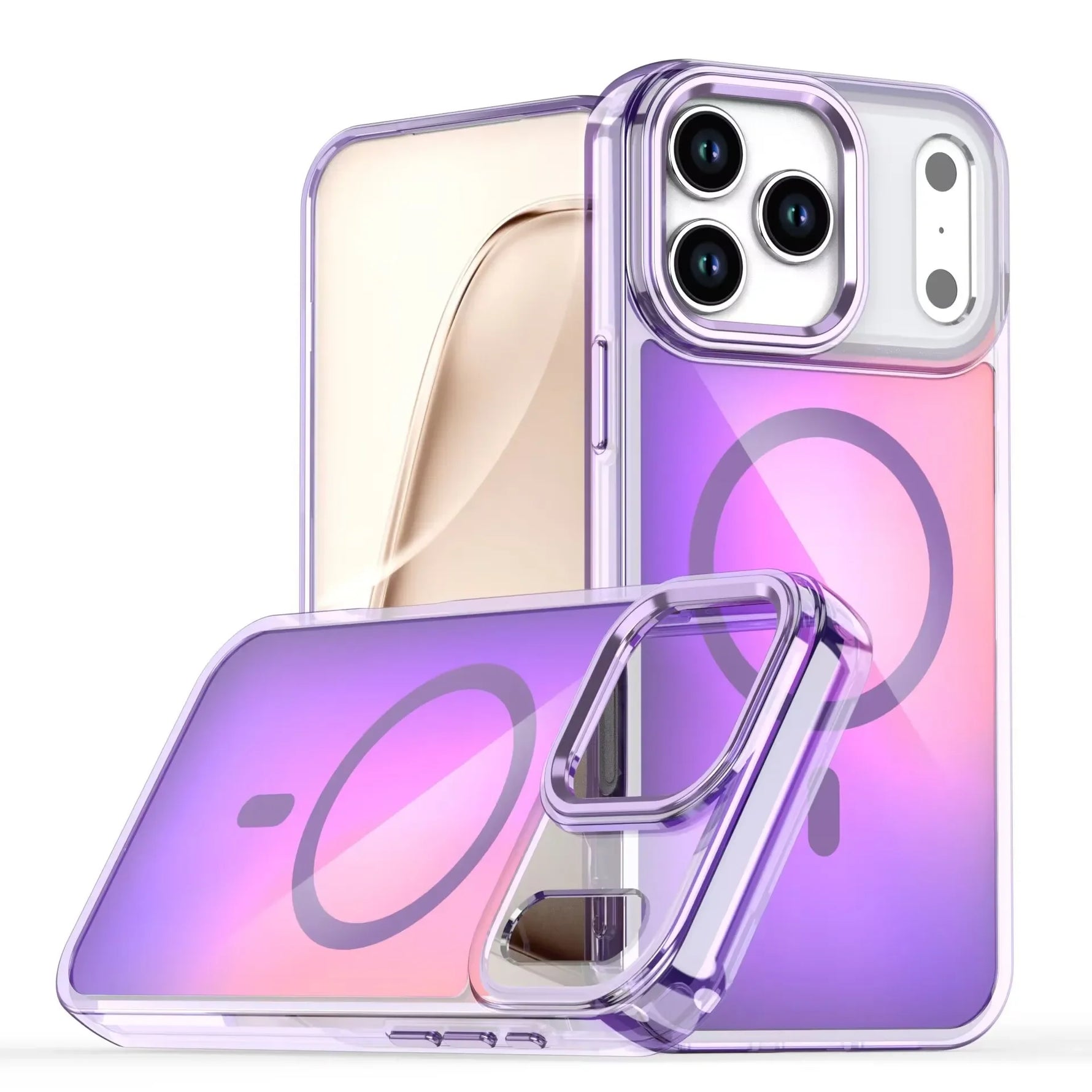 Color-Changing MagSafe Phone Case with Metal Lens Bracket for iPhone 1 Devicean Color-Changing MagSafe Phone Case with Metal Lens Bracket for iPhone 1 Devicean