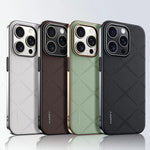 Premium Plain Leather + PC Case for iPhone 15 Series