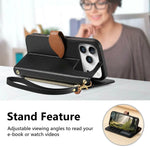 Premium PU Leather Flip Wallet Case for iPhone 17 Series