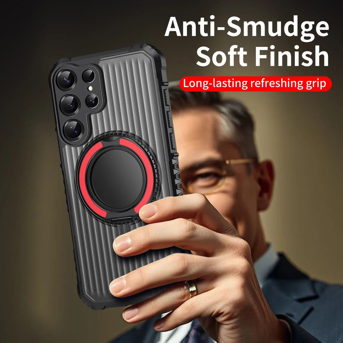 Military Grade Shockproof Armor Magnetic Case with 360° Ring Stand for Samsung Galaxy S25 Series
