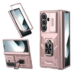Rugged Armor Case with Sliding Camera Cover and Ring Stand for Samsung Galaxy Z Fold 8 Ultra