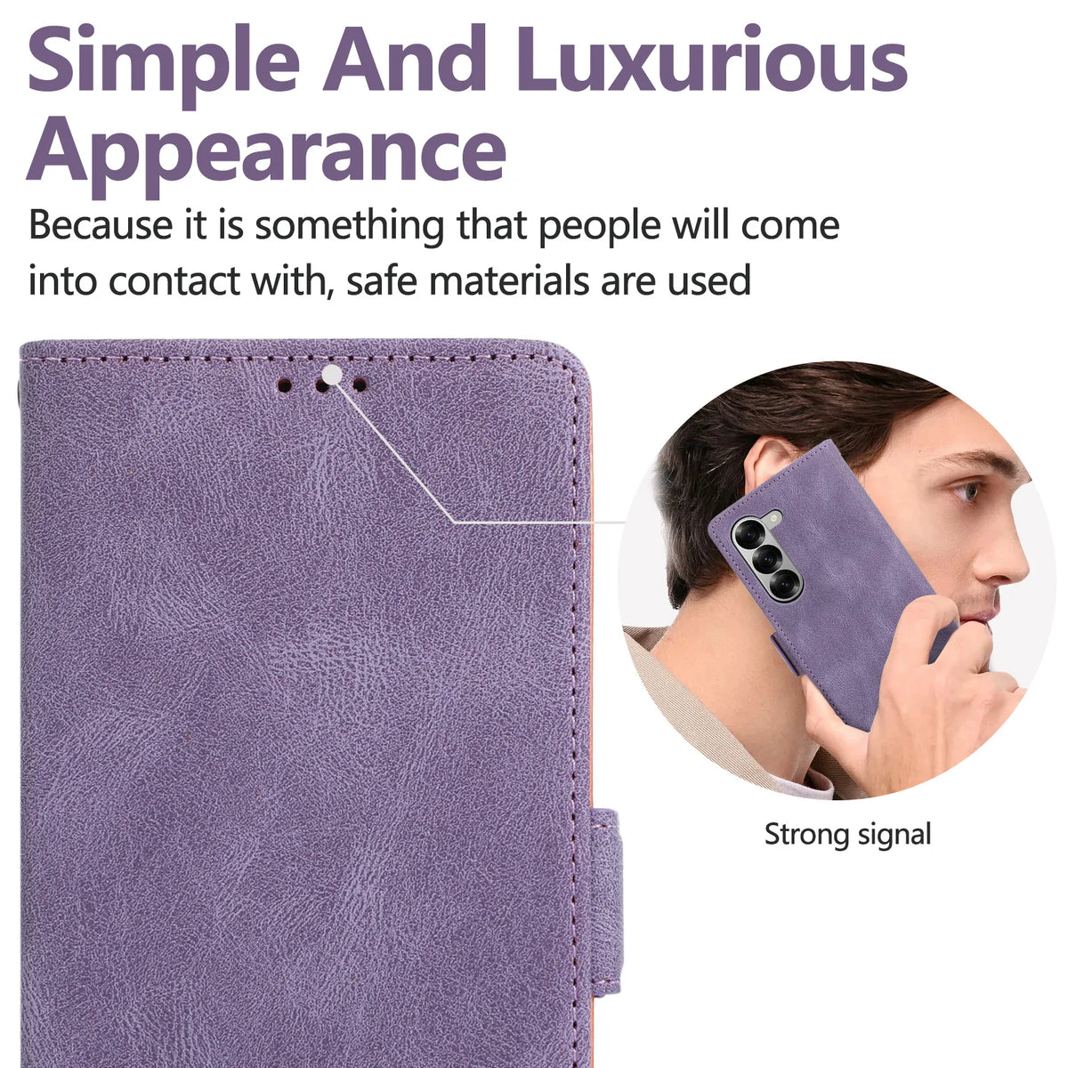 Leather Wallet Case with Built-In Stand and Strap for Samsung Galaxy Z Fold 8 Ultra