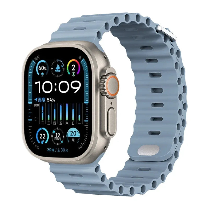 Perforated Silicone Band with Water Drainage for Apple Watch