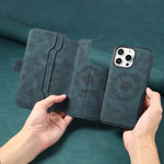 2-in-1 Magnetic Leather Flip Wallet Case for iPhone 16 Series