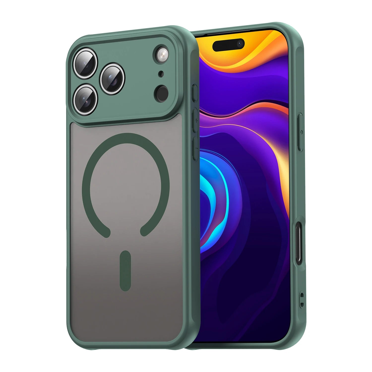 Durable Translucent Frosted MagSafe Case with TPU & Hard Plastic Back for iPhone 17 Series