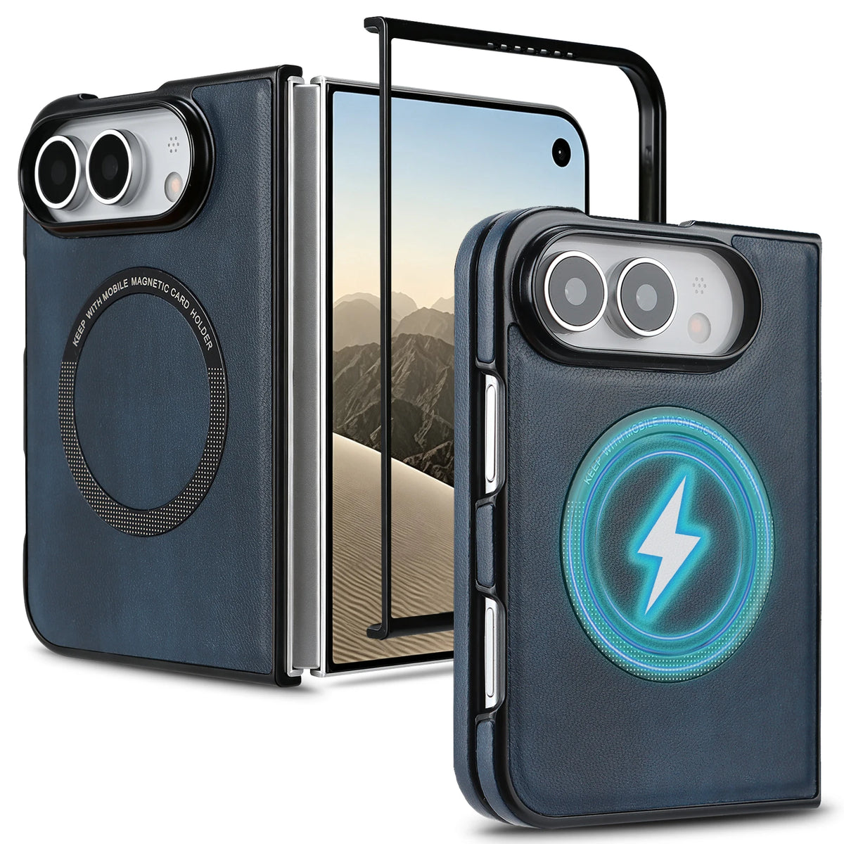 Premium Leather MagSafe Case with Raised Camera Protection for iPhone Duo