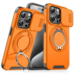 iPhone 15 Series TPU + PC Bumper Case with 360° Rotating Hidden Metal Ring