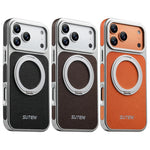 Textured Quilted MagSafe Case with 360° Rotatable Ring Stand for iPhone 17 Series