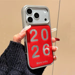 Trendy Red 2026 Calendar Phone Case for iPhone 17 Series