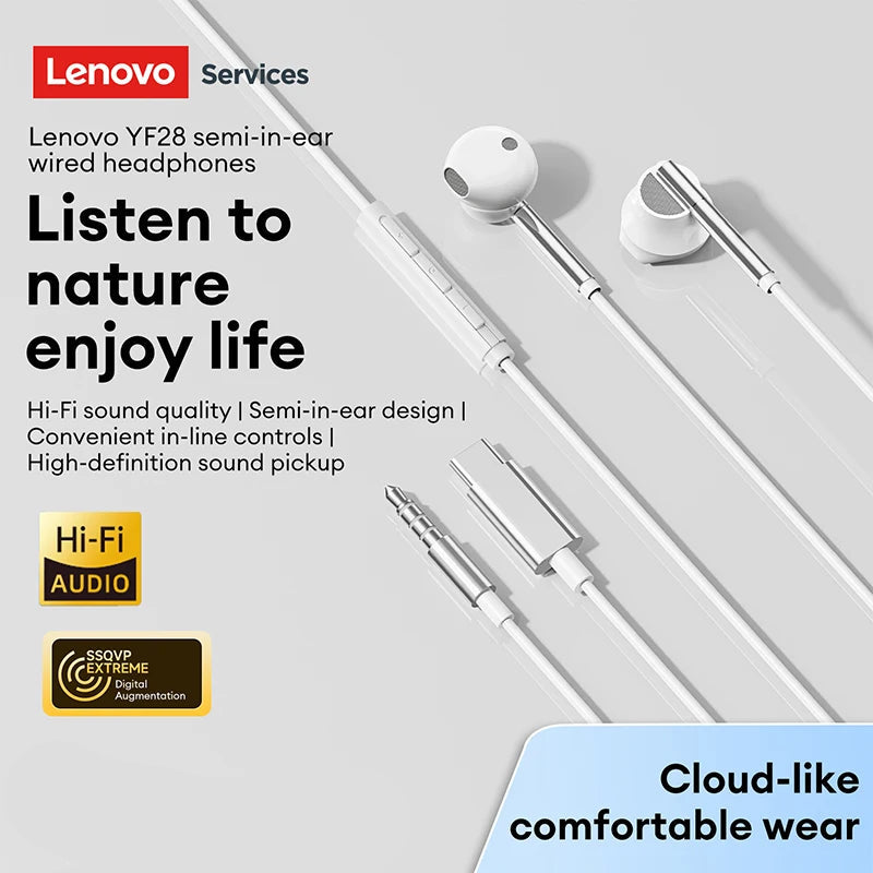 Lenovo YF28 Type-C Universal Wired Earphones