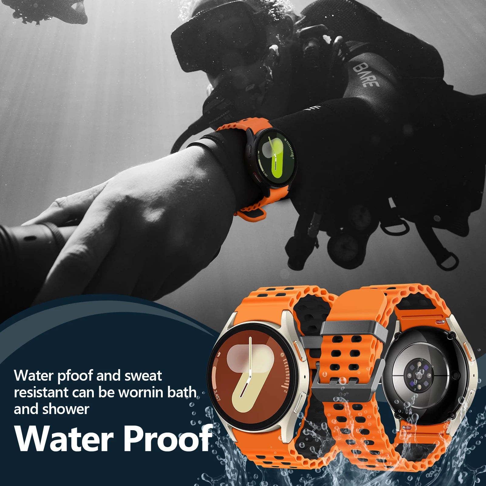 Marine-Style Silicone Band for Samsung Galaxy Watch 7