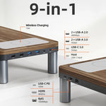 CABLETIME 9-Port USB-C Docking Monitor Stand
