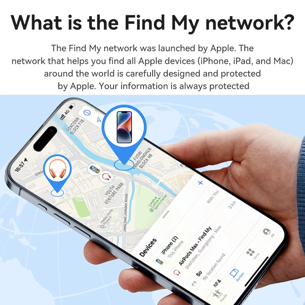 HOCO Smart GPS Tracker Mini Tag for Easy Item Location via Apple Find My Network