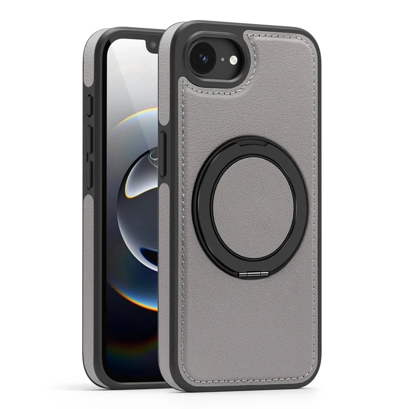 Shockproof Magnetic PC + TPU Case with 360° Rotating Ring Holder for iPhone 16e
