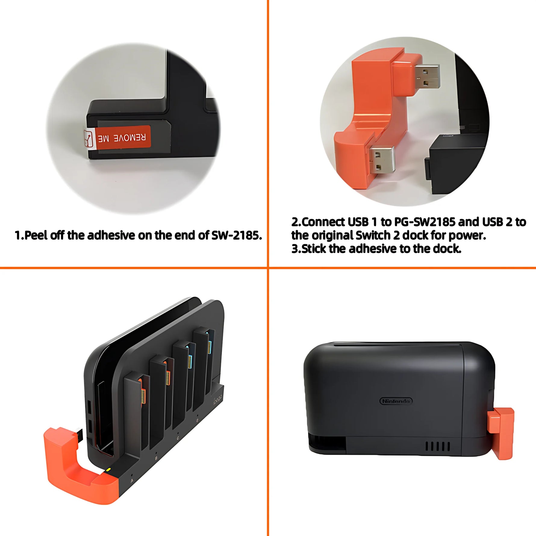 4-in-1 Charging Dock for Nintendo Switch 2 Joy-Con Controllers