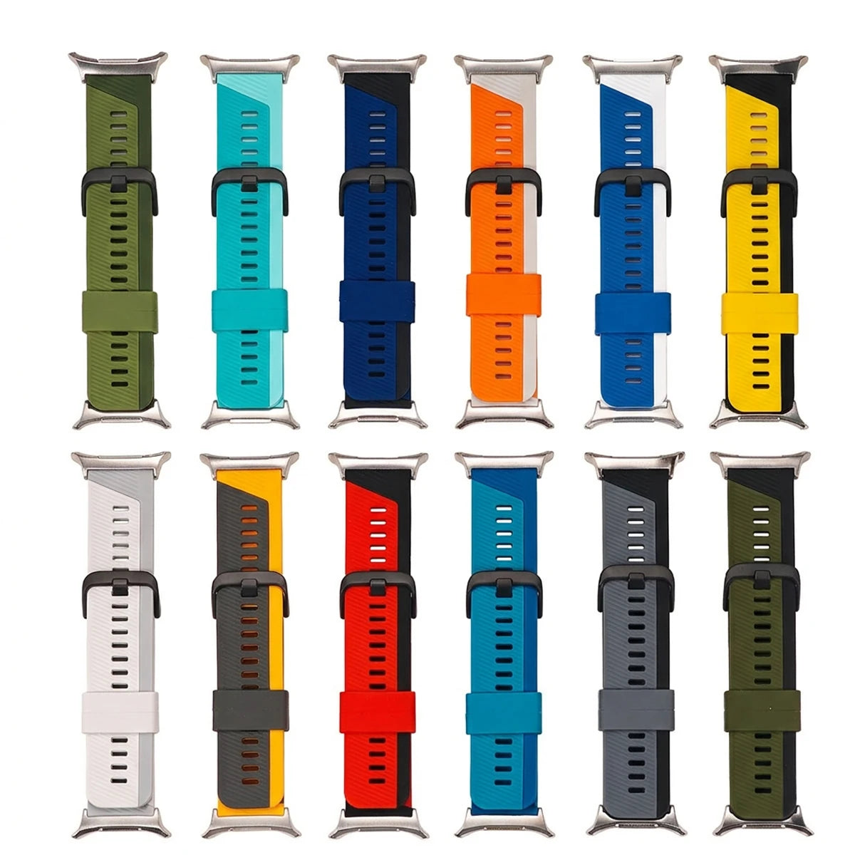 Two-Tone Silicone Sports Watch Strap with Quick-Release Connector for Samsung Galaxy Watch Ultra 2