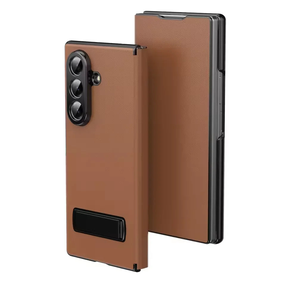 Samsung Galaxy Z Fold 6 Shockproof Leather Case with Magnetic Flip Cover