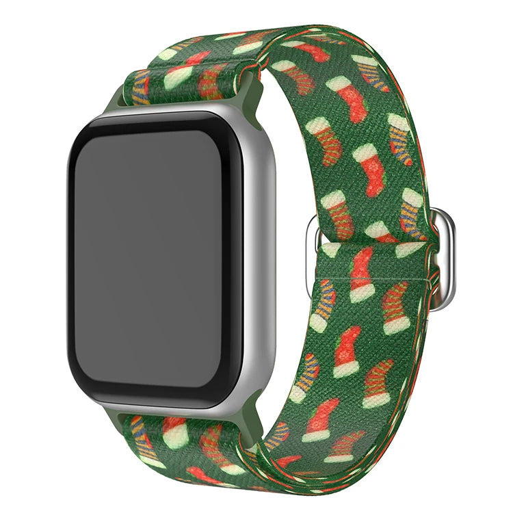 Christmas-Themed Elastic Band for Apple Watch