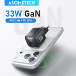 Asometech 33W GaN Fast Charger with Dual USB-C Ports