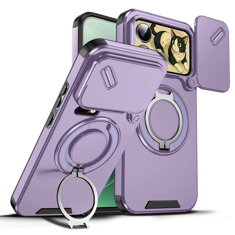 Xiaomi 17 Series Magnetic Case with Rotatable Ring Stand