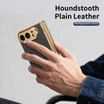 Synthetic Leather Anti-Shock Case with Raised Camera Ring for iPhone Duo
