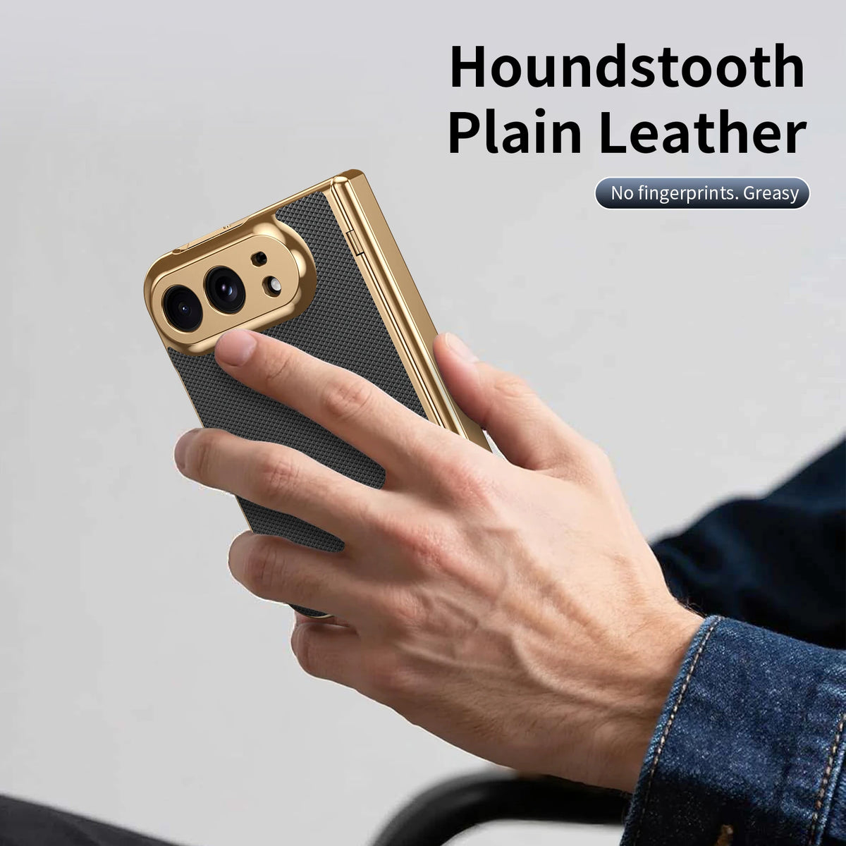 Synthetic Leather Anti-Shock Case with Raised Camera Ring for iPhone Duo