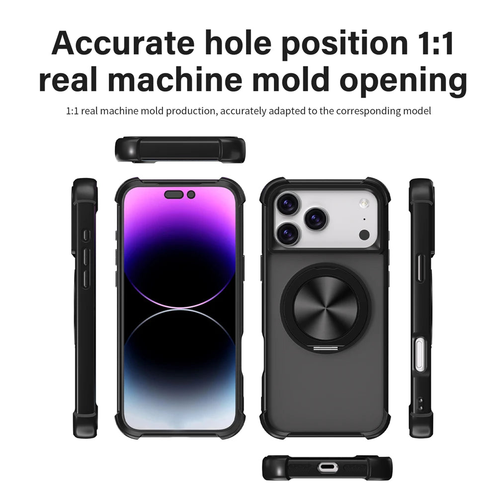 Protective Shockproof Armor Case with 360° Stand for iPhone 17 Series