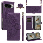 Luxury Embossed Datura Leather Case for Google Pixel 9 Series