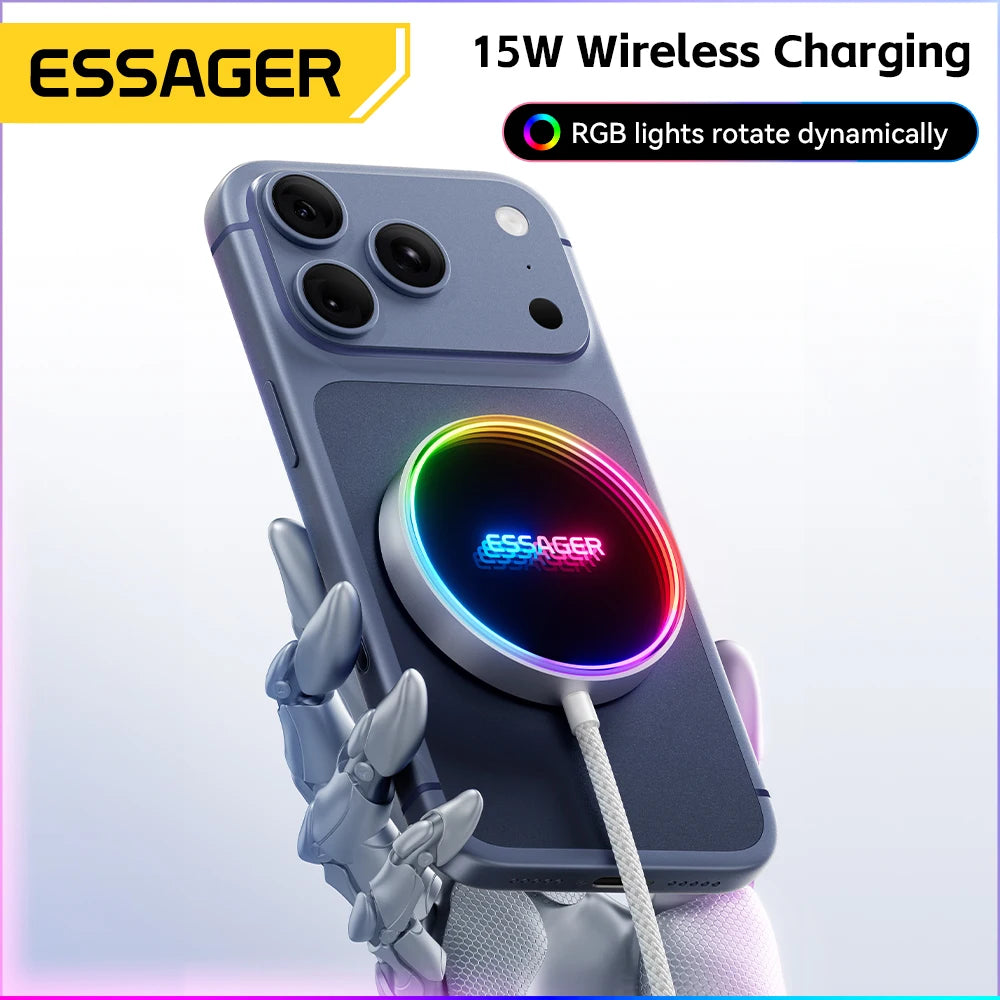 ESSAGER 15W Magnetic Wireless Charging Dock RGB
