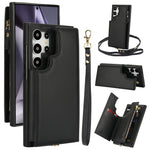 Crossbody Leather Flip Wallet Case for Samsung Galaxy S25 Series