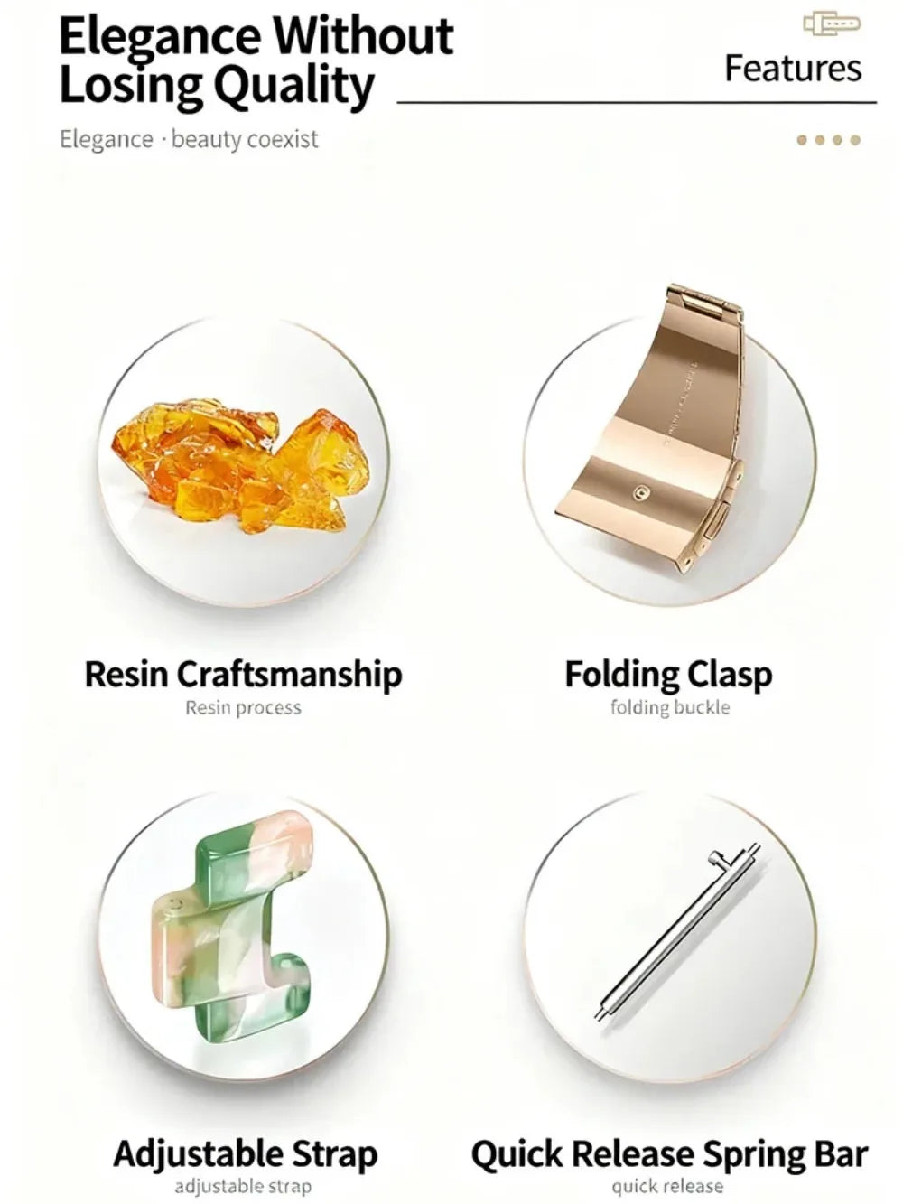 Glossy Resin Link Strap for Apple Watch