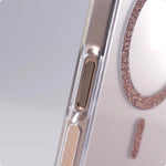 Transparent Glitter Oval MagSafe Ring Case with Bumper Protection for iPhone 15 Series