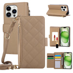 Crossbody Leather Wallet Case with Card Holder for iPhone 16 Series