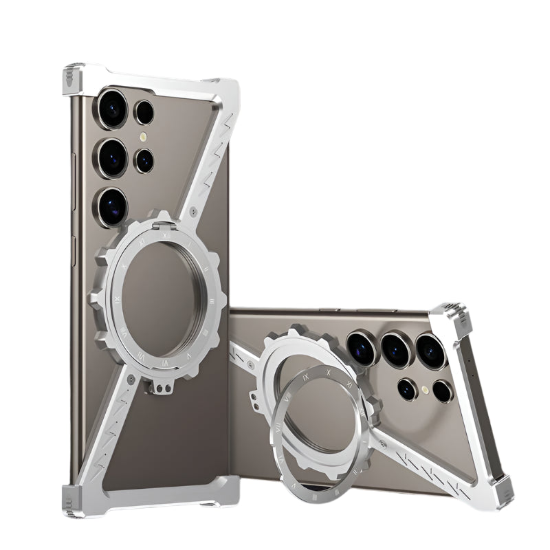 Z-Shaped Gear Design Frameless Aluminum Alloy Magnetic Case for Samsung Galaxy S24 Ultra