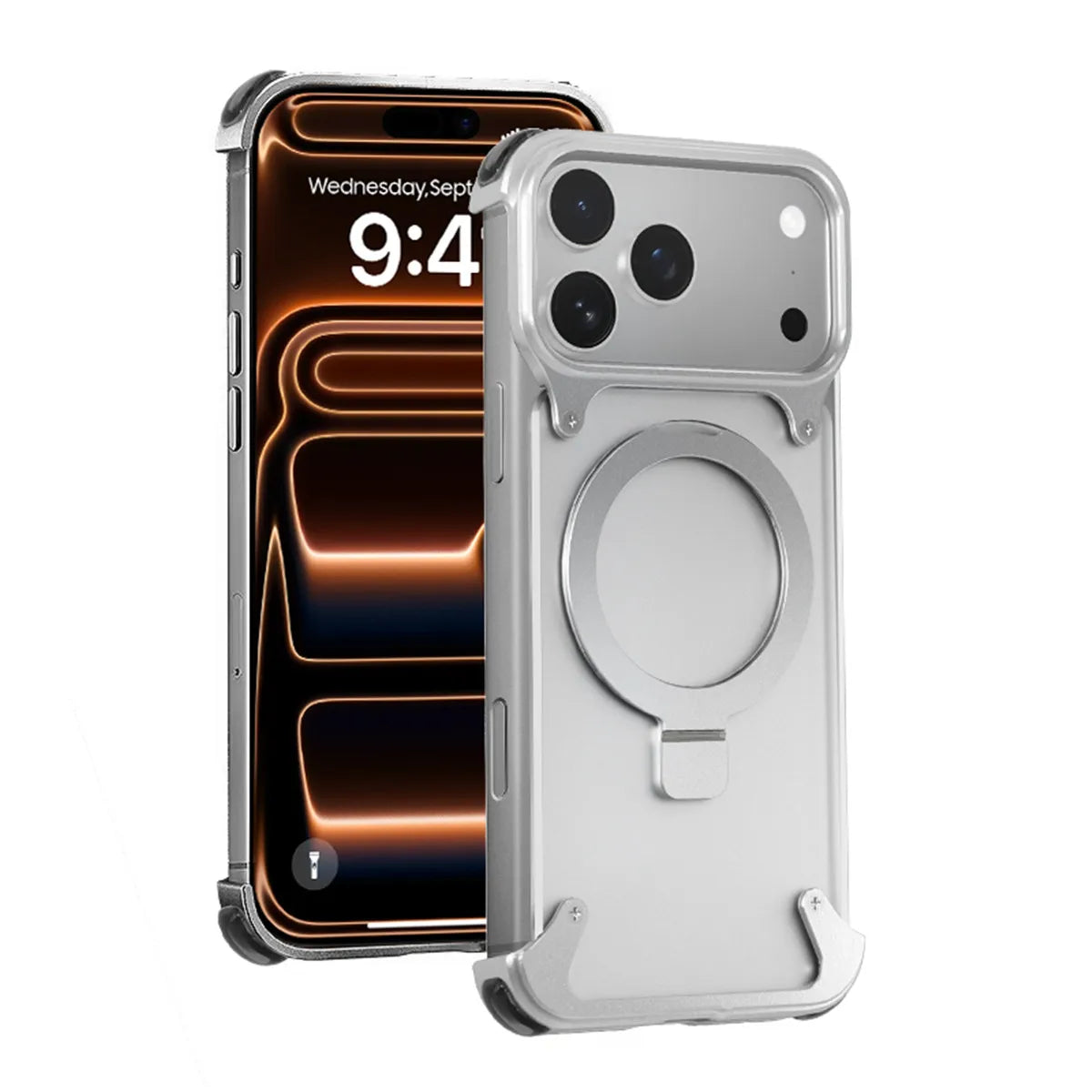 Durable Aluminum Alloy Shockproof Magnetic Case with Ring Holder for iPhone 17 Series