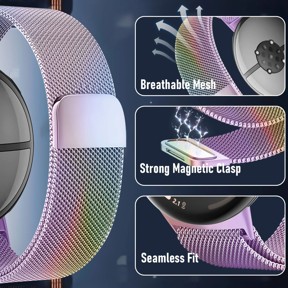 Milanese Mesh Magnetic Band for Google Pixel Watch 5