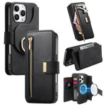 Leather Detachable Wallet Case with Zipper Pocket for iPhone 14 Series