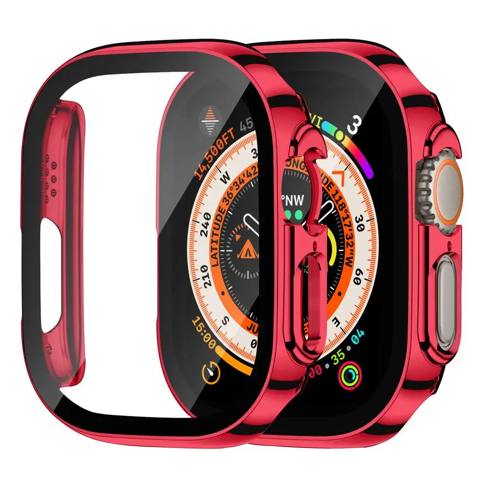 Hard PC Case with Tempered Glass Screen Protector for Apple Watch