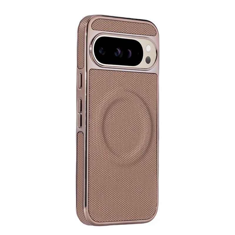 Soft Edge Leather Plating Magnetic Case for Google Pixel 9 Series