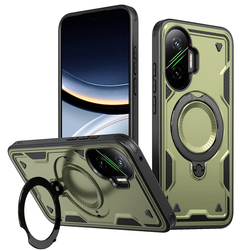 Xiaomi POCO F7 5G Military-Grade Case with 360° Magnetic Ring Stand