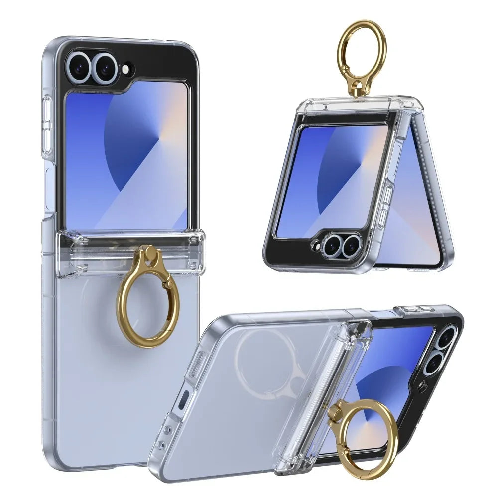 Luxury Hard Protective Case with Ring for Samsung Galaxy Z Flip 6