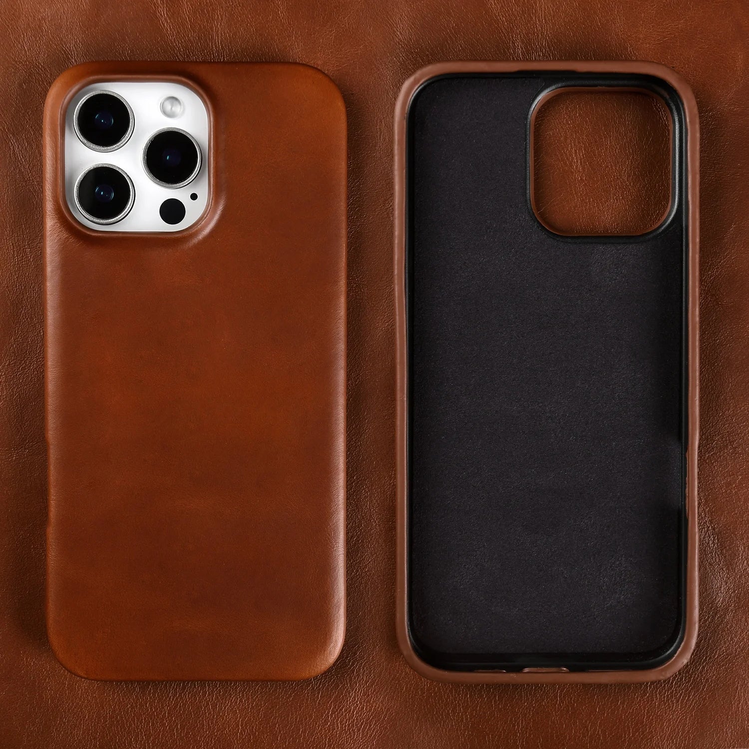Classic Retro Genuine Leather Case for iPhone 16 Series