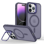 Shockproof Matte MagSafe Case with Metal Lens Stand for iPhone 15 Series
